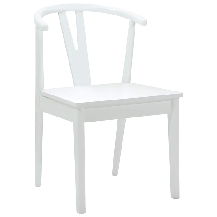 Scaun de sufragerie 2 pcs Alb și Alb Lemn Solid de Cauciuc - WALTI WALTI