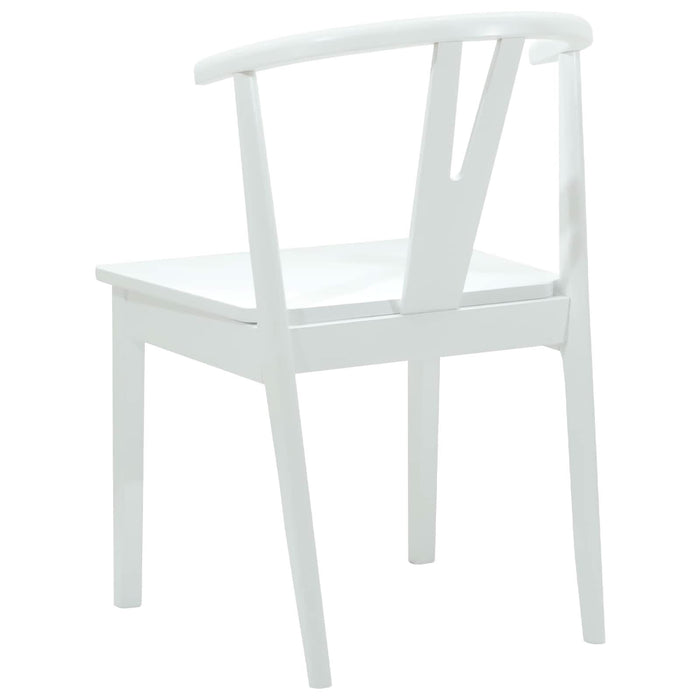 Scaun de sufragerie 2 pcs Alb și Alb Lemn Solid de Cauciuc - WALTI WALTI