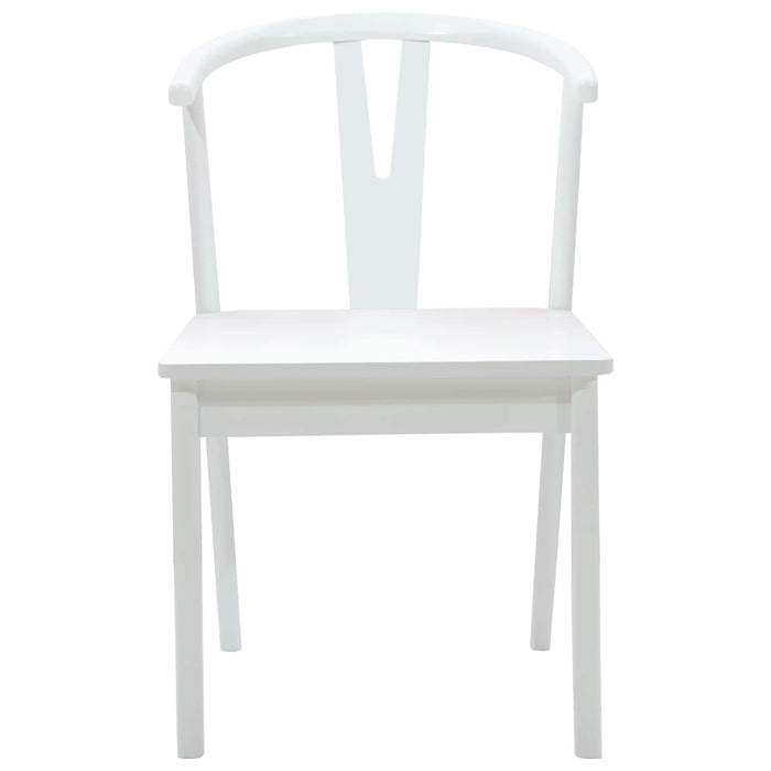 Scaun de sufragerie 2 pcs Alb și Alb Lemn Solid de Cauciuc - WALTI WALTI