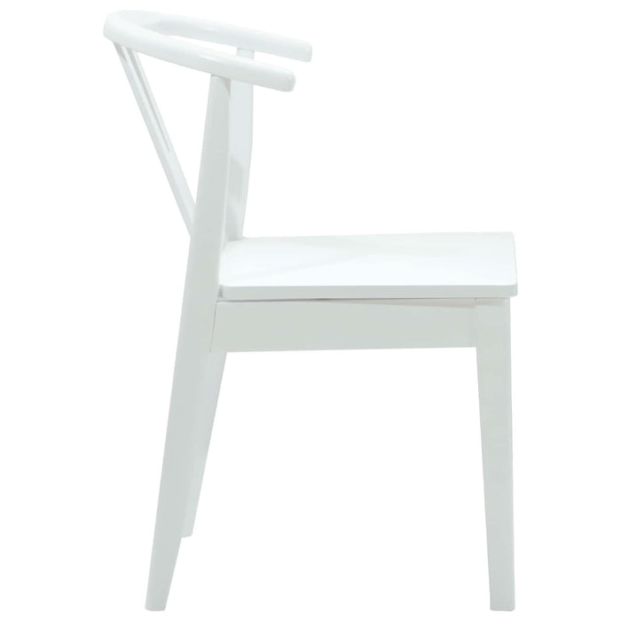 Scaun de sufragerie 2 pcs Alb și Alb Lemn Solid de Cauciuc - WALTI WALTI