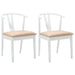 Scaun de sufragerie 2 pcs Alb și maro Lemn Solid de Cauciuc - WALTI WALTI