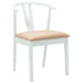 Scaun de sufragerie 2 pcs Alb și maro Lemn Solid de Cauciuc - WALTI WALTI