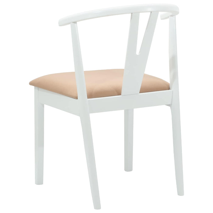 Scaun de sufragerie 2 pcs Alb și maro Lemn Solid de Cauciuc - WALTI WALTI