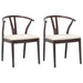 Scaun de sufragerie 2 pcs Maro deschis și deschis - WALTI WALTI