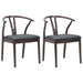 Scaun de sufragerie 2 pcs Maro deschis și negru - WALTI WALTI