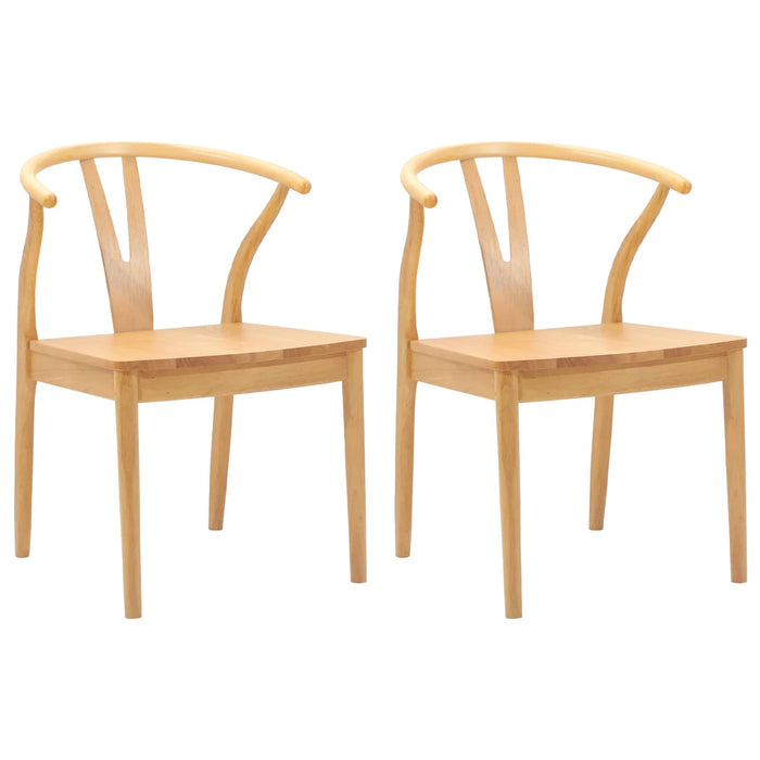 Scaun de sufragerie 2 pcs natural Lemn Solid de Cauciuc - WALTI WALTI