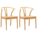 Scaun de sufragerie 2 pcs natural Lemn Solid de Cauciuc - WALTI WALTI