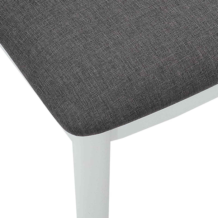 Scaun de sufragerie 2 pcs Alb și gri Lemn Solid de Cauciuc - WALTI WALTI
