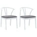 Scaun de sufragerie 2 pcs Alb și gri Lemn Solid de Cauciuc - WALTI WALTI