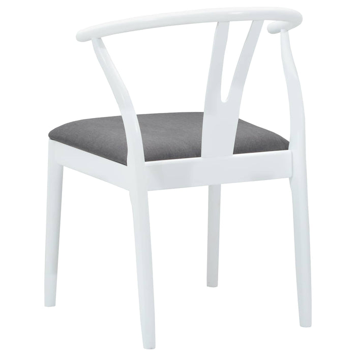 Scaun de sufragerie 2 pcs Alb și gri Lemn Solid de Cauciuc - WALTI WALTI