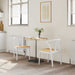 Scaun de sufragerie 2 pcs Alb și Natural Lemn Solid de Cauciuc - WALTI WALTI