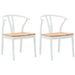Scaun de sufragerie 2 pcs Alb și Natural Lemn Solid de Cauciuc - WALTI WALTI