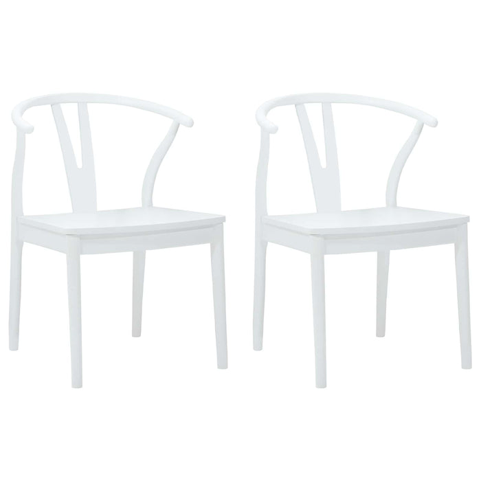 Scaun de sufragerie 2 pcs Alb și Alb Lemn Solid de Cauciuc - WALTI WALTI