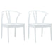 Scaun de sufragerie 2 pcs Alb și Alb Lemn Solid de Cauciuc - WALTI WALTI