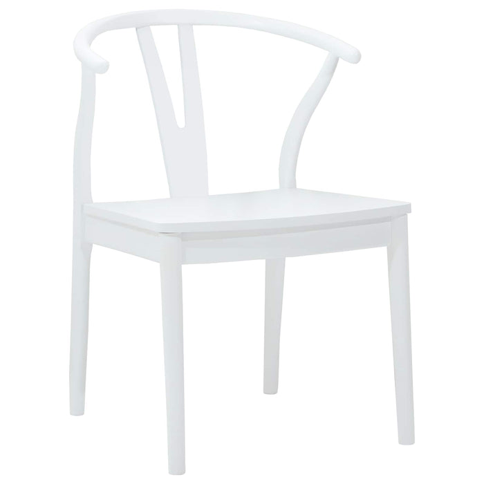 Scaun de sufragerie 2 pcs Alb și Alb Lemn Solid de Cauciuc - WALTI WALTI