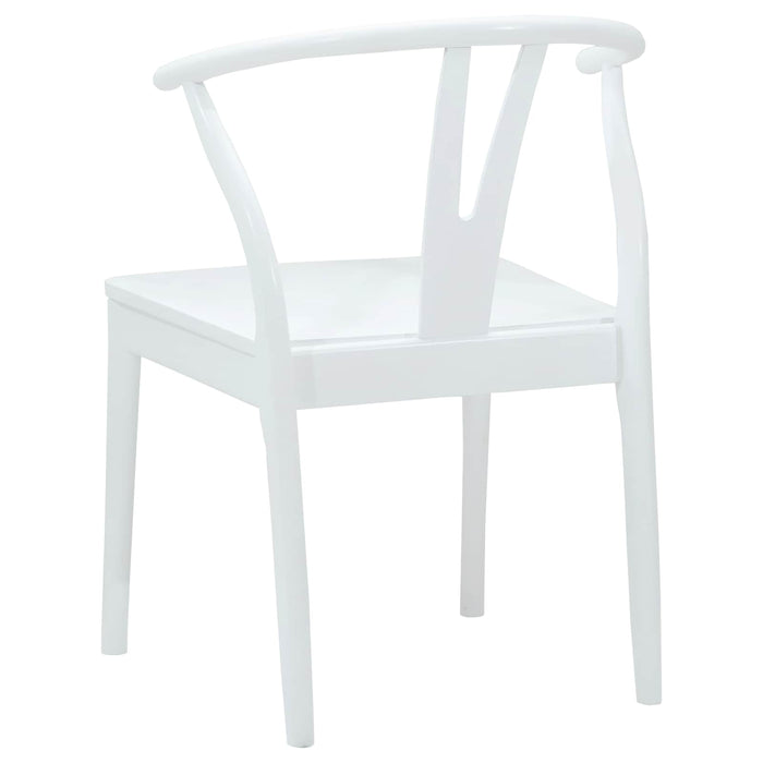 Scaun de sufragerie 2 pcs Alb și Alb Lemn Solid de Cauciuc - WALTI WALTI