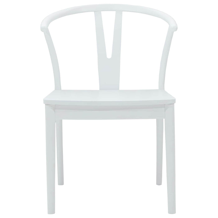 Scaun de sufragerie 2 pcs Alb și Alb Lemn Solid de Cauciuc - WALTI WALTI