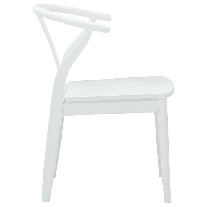 Scaun de sufragerie 2 pcs Alb și Alb Lemn Solid de Cauciuc - WALTI WALTI