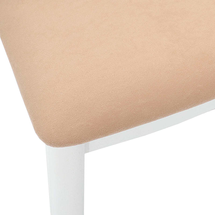 Scaun de sufragerie 2 pcs Alb și maro Lemn Solid de Cauciuc - WALTI WALTI