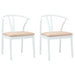 Scaun de sufragerie 2 pcs Alb și maro Lemn Solid de Cauciuc - WALTI WALTI