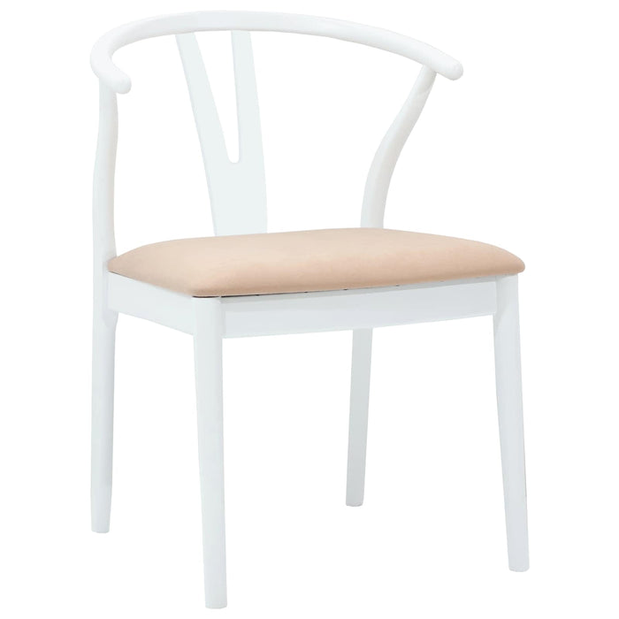 Scaun de sufragerie 2 pcs Alb și maro Lemn Solid de Cauciuc - WALTI WALTI