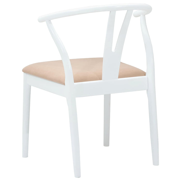Scaun de sufragerie 2 pcs Alb și maro Lemn Solid de Cauciuc - WALTI WALTI