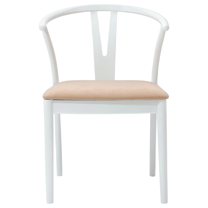 Scaun de sufragerie 2 pcs Alb și maro Lemn Solid de Cauciuc - WALTI WALTI