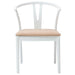 Scaun de sufragerie 2 pcs Alb și maro Lemn Solid de Cauciuc - WALTI WALTI