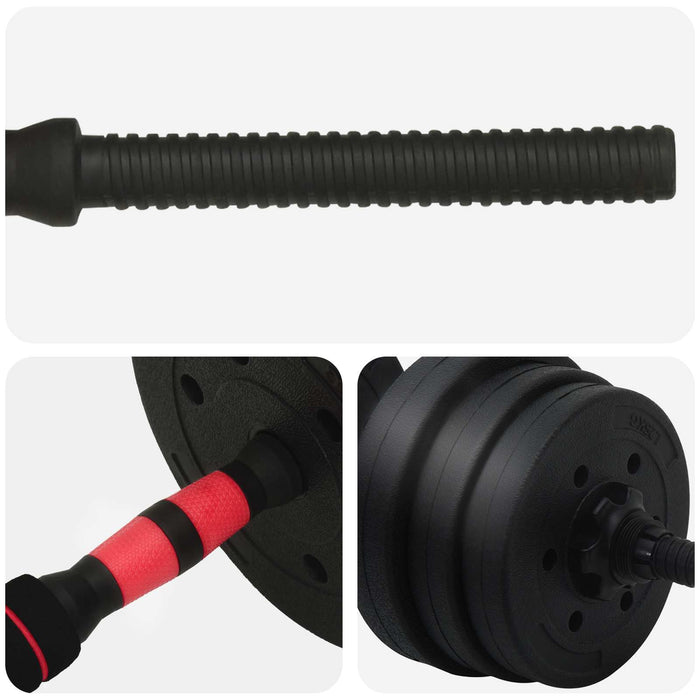 Set de Haltere 2 în 1 Negru și roșu 121 x 19,5 x 19,5 cm WALTI