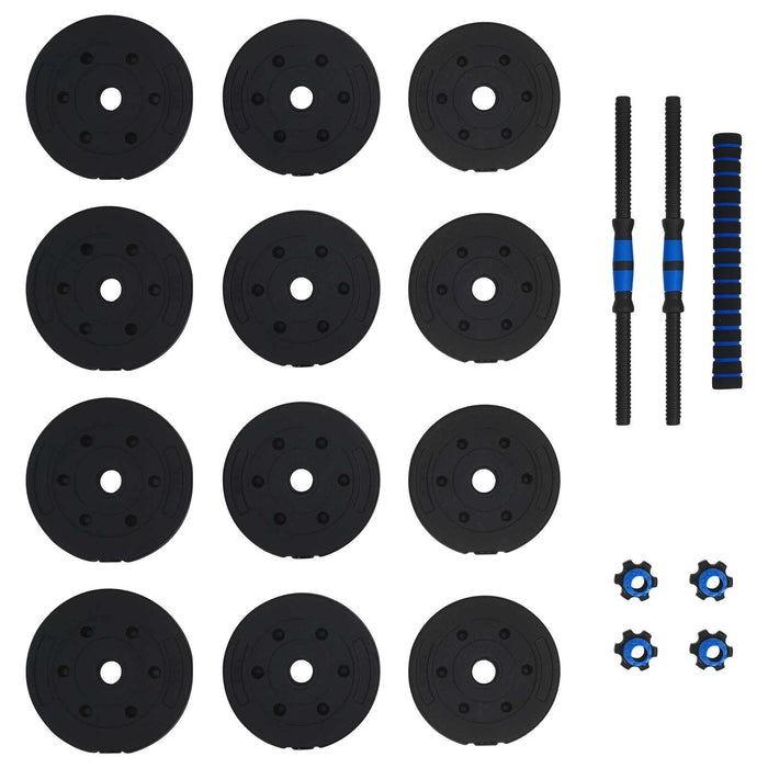 Set de Haltere 2 în 1 Negru și Albastru 121 x 19,5 x 19,5 cm - WALTI WALTI