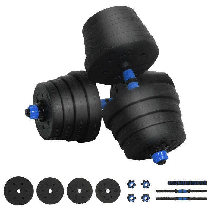 Set de Haltere 2 în 1 Negru și Albastru 121 x 19,5 x 19,5 cm - WALTI WALTI