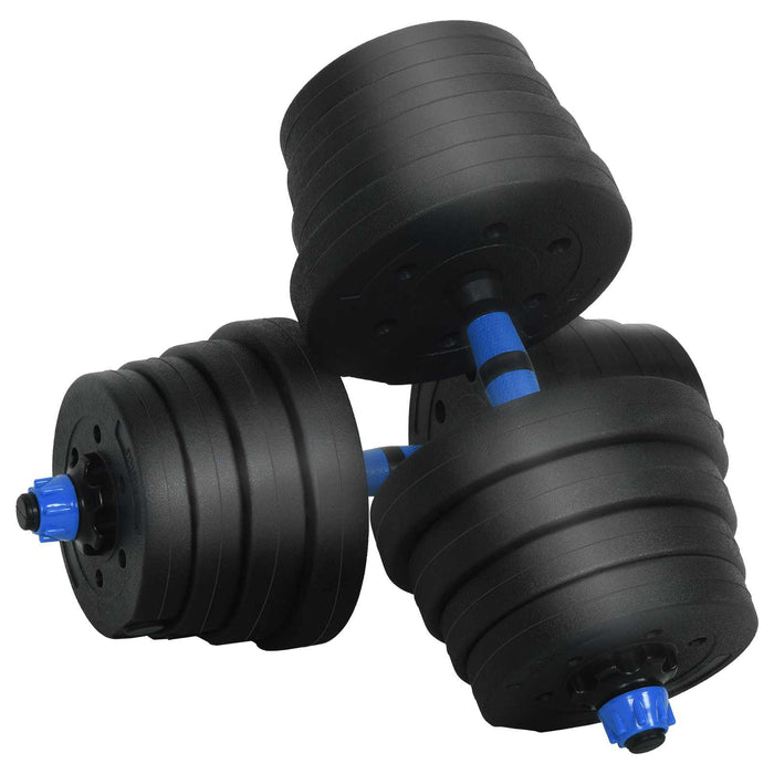 Set de Haltere 4 în 1 Negru și Albastru 121 x 19,5 x 19,5 cm - WALTI WALTI