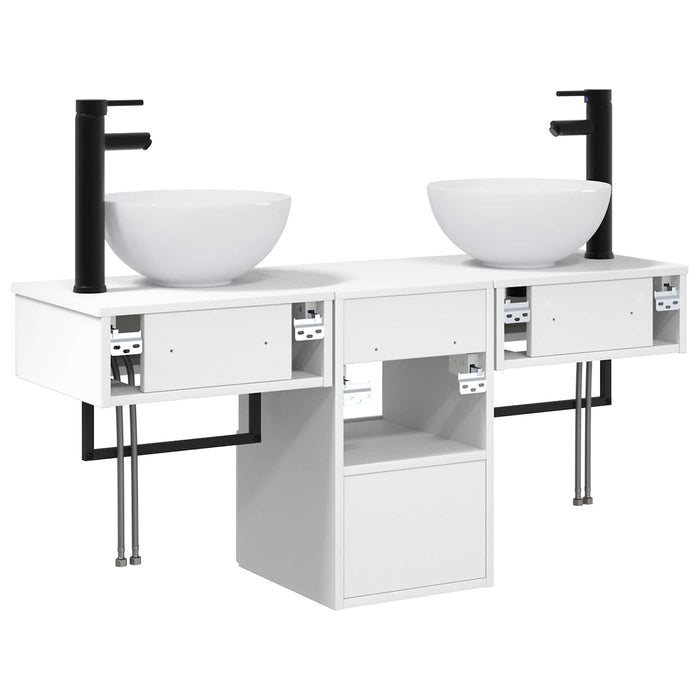 Set de mobilier pentru baie 3 buc. Alb Lemn prelucrat WALTI