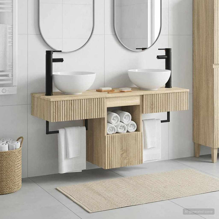 Set de mobilier pentru baie 3 buc. Stejar Sonoma Lemn prelucrat WALTI