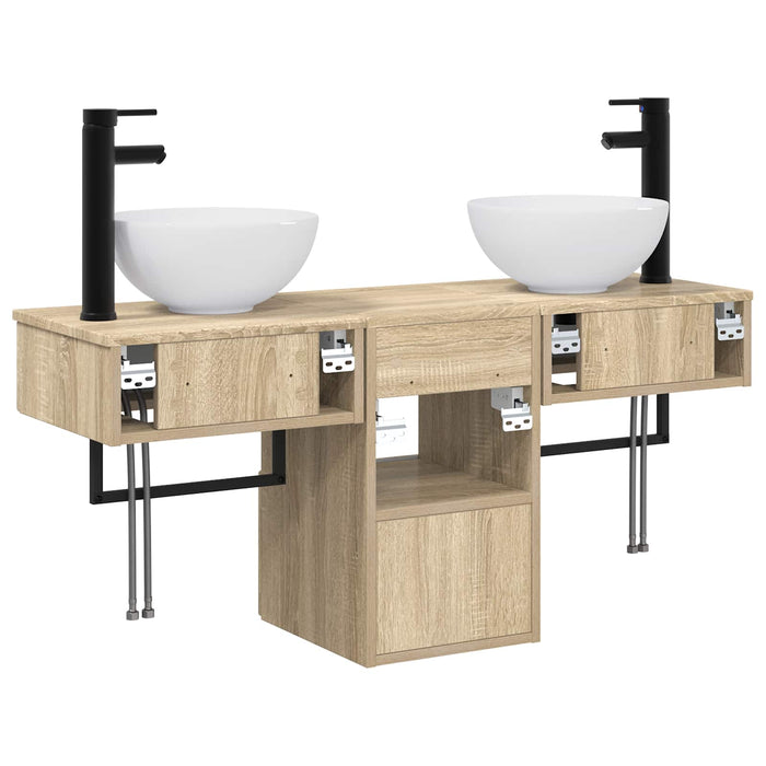 Set de mobilier pentru baie 3 buc. Stejar Sonoma Lemn prelucrat WALTI