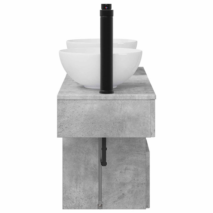 Set de mobilier pentru baie 3 buc. Gri Beton Lemn prelucrat WALTI