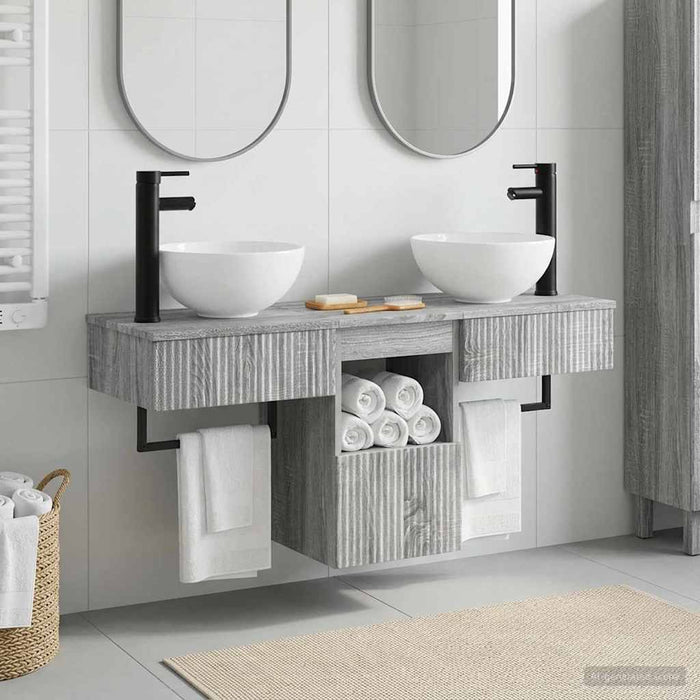 Set de mobilier pentru baie 3 buc. Sonoma gri Lemn prelucrat WALTI