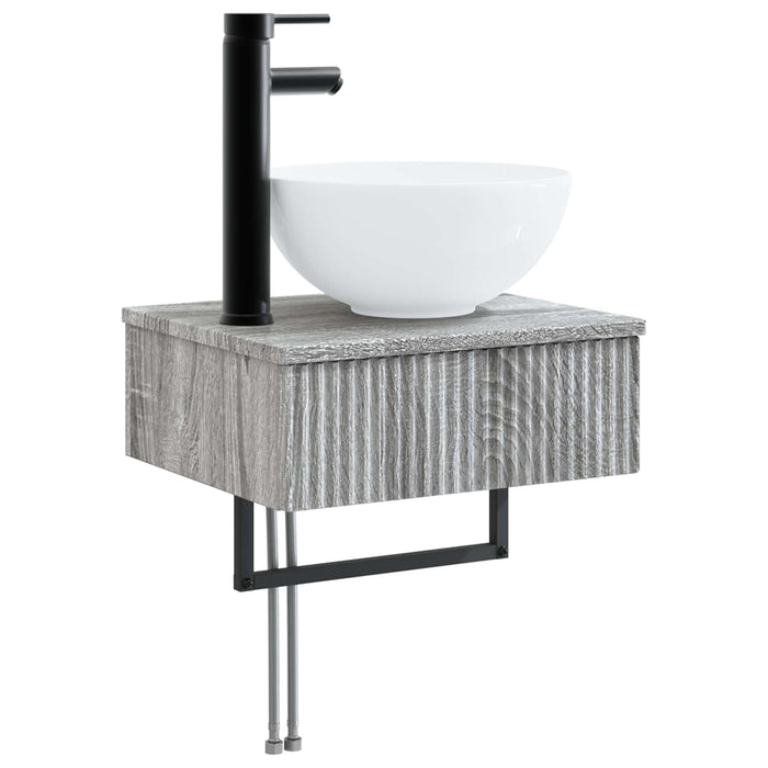 Set de mobilier pentru baie 3 buc. Sonoma gri Lemn prelucrat WALTI