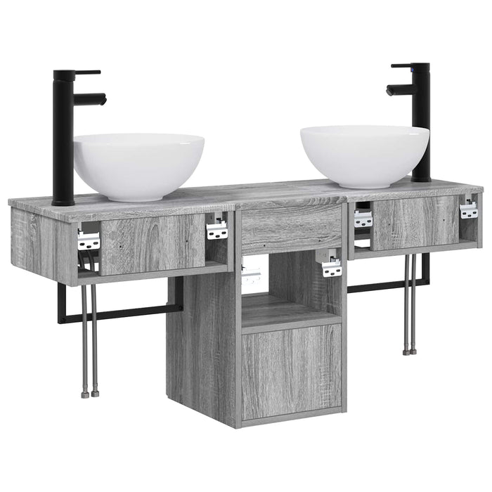 Set de mobilier pentru baie 3 buc. Sonoma gri Lemn prelucrat WALTI