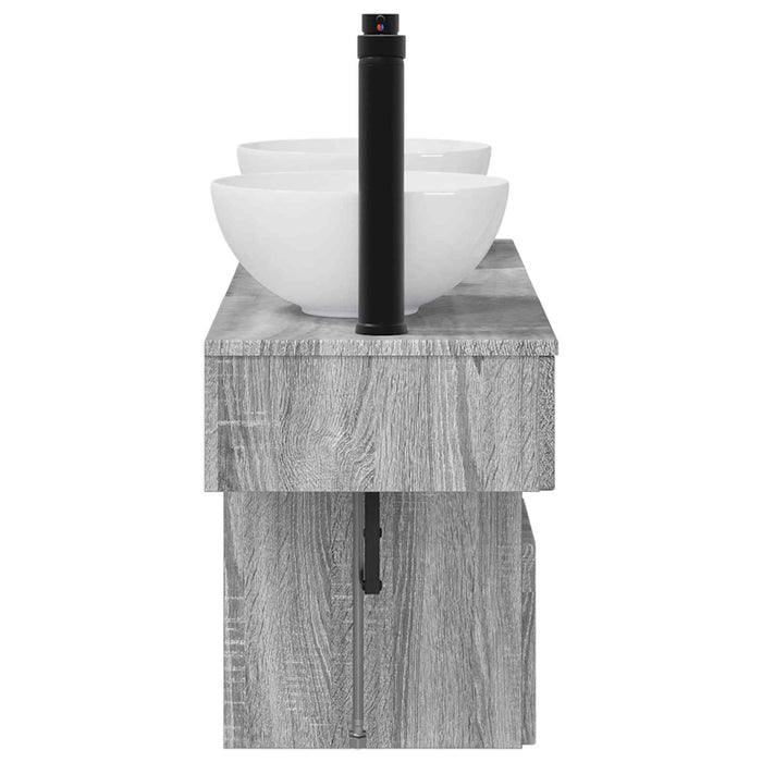 Set de mobilier pentru baie 3 buc. Sonoma gri Lemn prelucrat WALTI