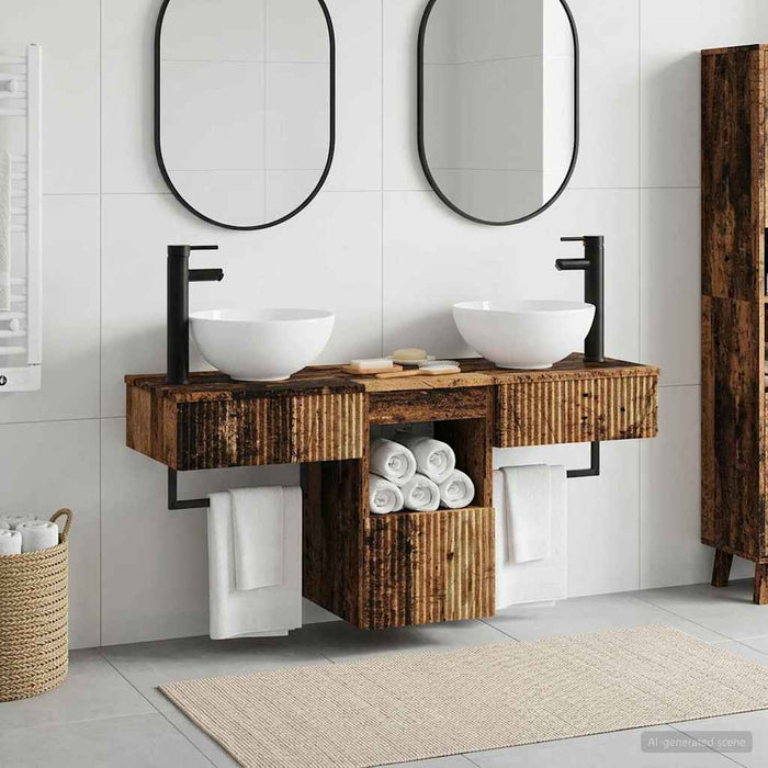 Set de mobilier pentru baie 3 buc. Lemn vechi Lemn prelucrat WALTI