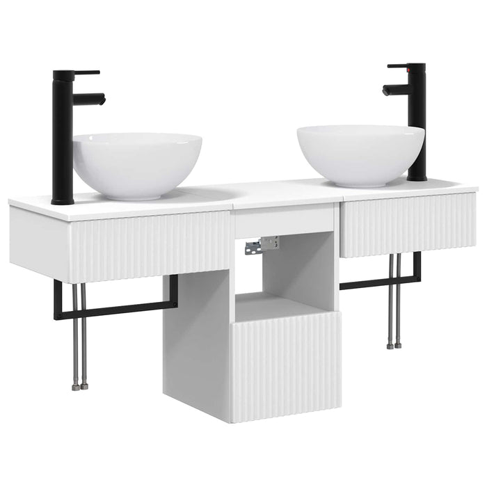 Set de mobilier pentru baie 3 buc. Alb Lemn prelucrat WALTI