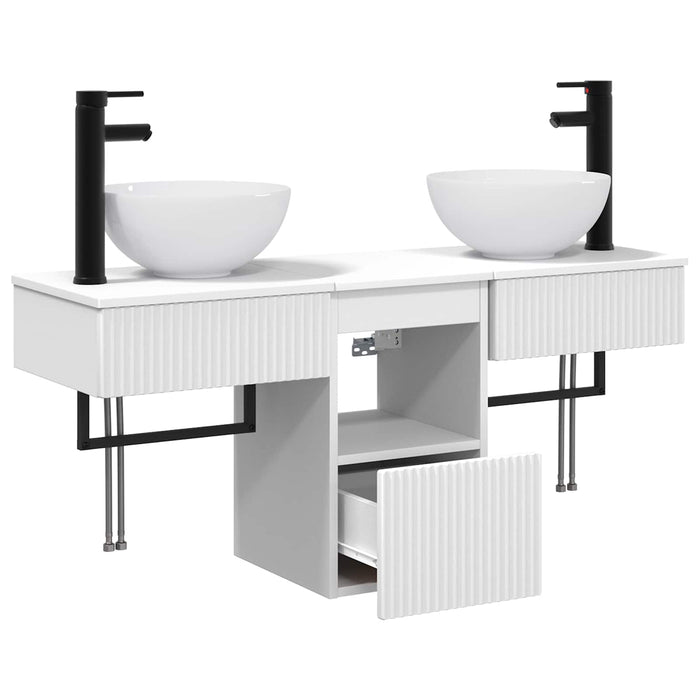 Set de mobilier pentru baie 3 buc. Alb Lemn prelucrat WALTI