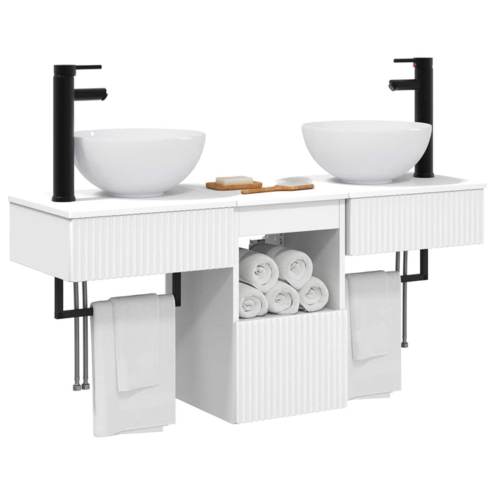 Set de mobilier pentru baie 3 buc. Alb Lemn prelucrat WALTI