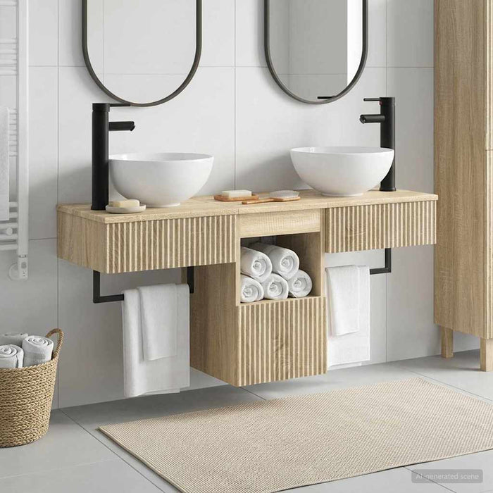 Set de mobilier pentru baie 3 buc. Stejar Sonoma Lemn prelucrat WALTI