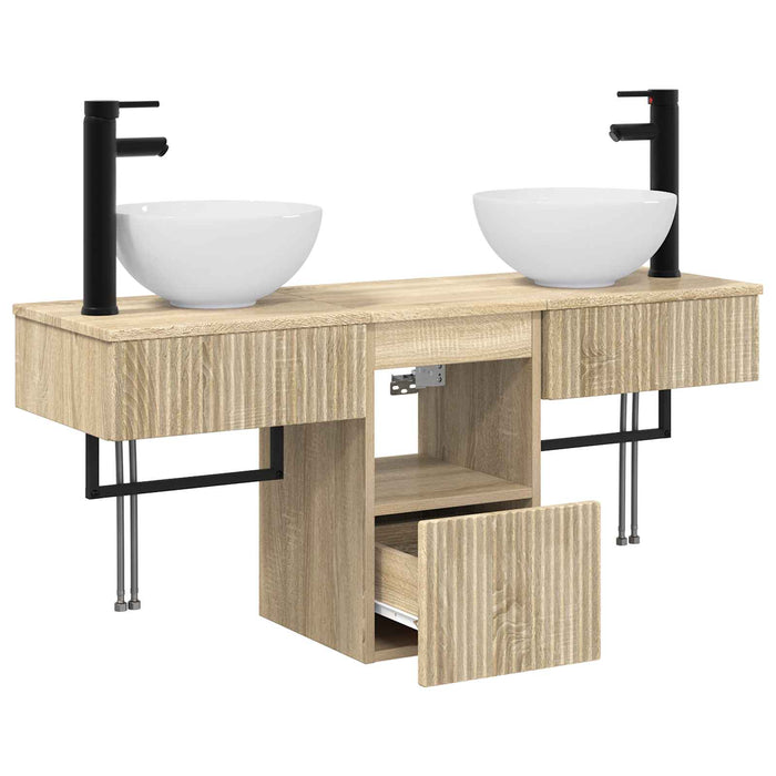 Set de mobilier pentru baie 3 buc. Stejar Sonoma Lemn prelucrat WALTI