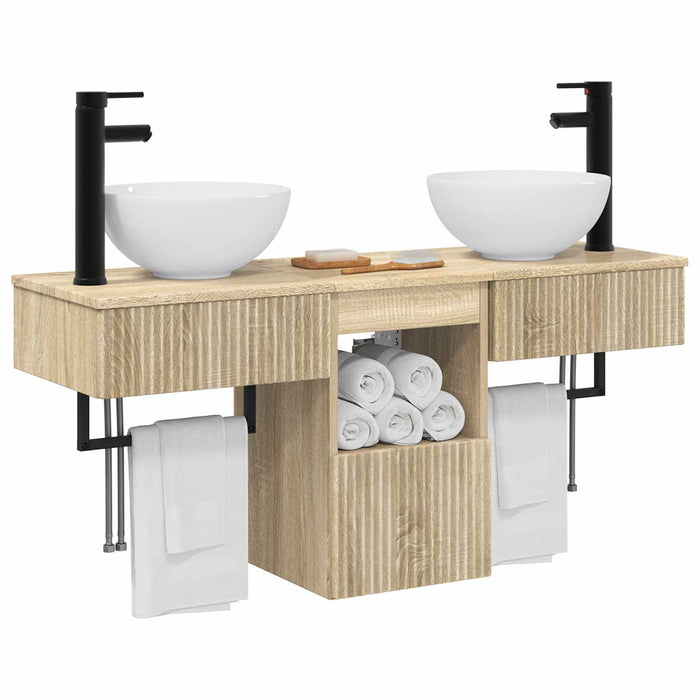 Set de mobilier pentru baie 3 buc. Stejar Sonoma Lemn prelucrat WALTI