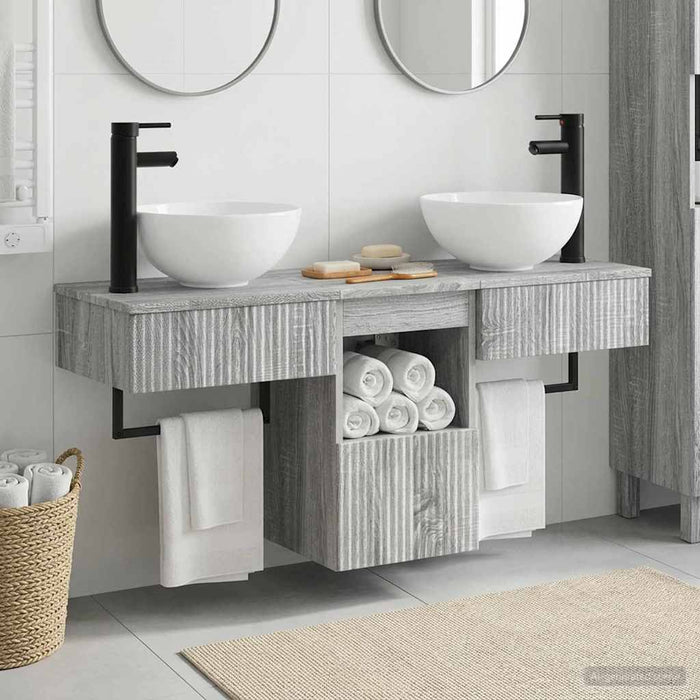 Set de mobilier pentru baie 3 buc. Sonoma gri Lemn prelucrat WALTI