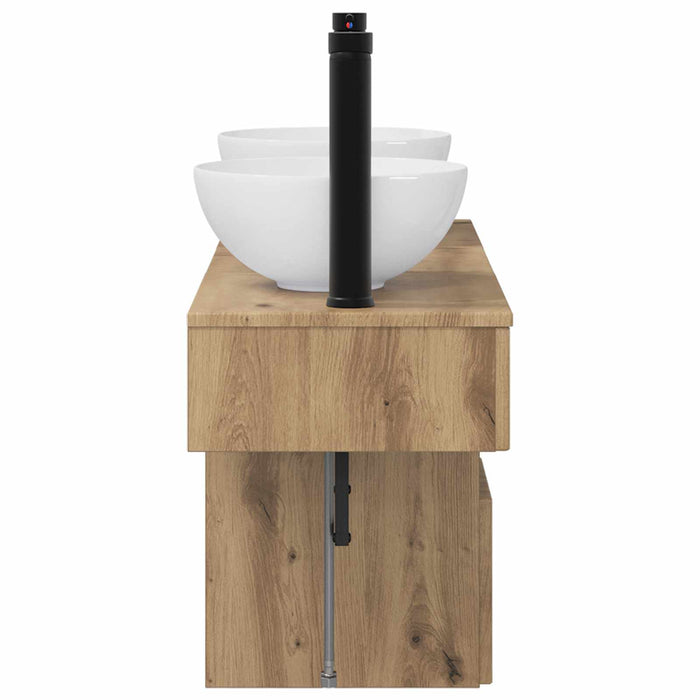 Set de mobilier pentru baie 3 buc. Stejar Artizanal WALTI