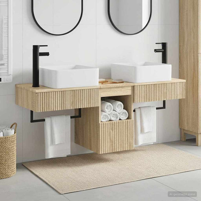 Set de mobilier pentru baie 3 buc. Stejar Sonoma Lemn prelucrat WALTI